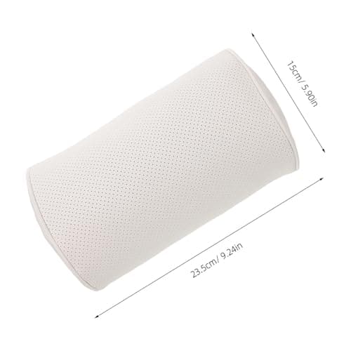 ULDIGI Car Neck Pillow White Contoured Faux Leather Cotton — view 2