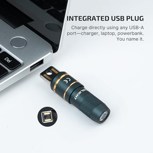 OLIGHT IMINI 2 Keychain Light 50 Lumens EDC Rechargeable Mini Torch, Magnetic Base Lamp with Integrated USB Plug, High Performance Compact LED Flashlight for Daily Carry (Dream Blue) — view 5