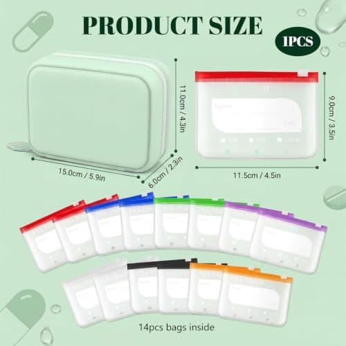 Tablet Organiser, A8 Waterproof Pill Organiser Pouch for Daily Use — view 2