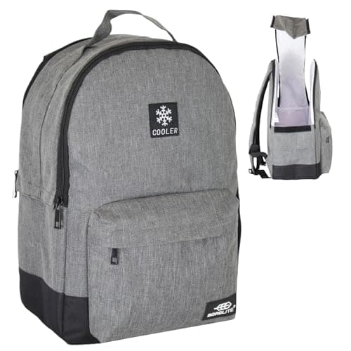 Bordlite Cooler Backpack Insulated Lunch Bag – Leakproof, Water Resistant, Large Capacity Cool Bag for Work, Travel, Picnic, Beach – Thermal Backpack with Pockets & Bottle Holder, 28x15x39cm - Grey -