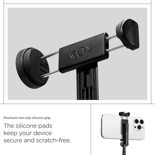 Spigen Wondersnap Automatic Selfie Stick Tripod, [Auto-Open] Phone Tripod Stand for iPhone & Android 360° Double Axes Rotatable Travel - Black — view 4