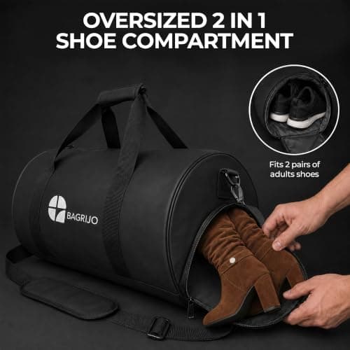 BAGRIJO Gym Duffle Bag 35L Waterproof Wet Pocket & 2-Pair Shoe Compartment — view 2