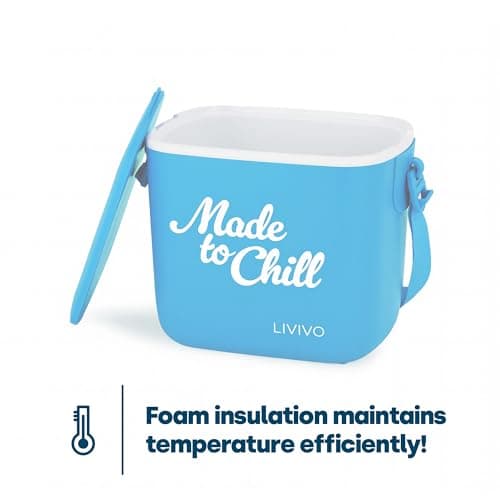 LIVIVO Made to Chill 5L Cool Box – Summer Cooler Box, Small Portable Insulated Ice Box with Strap, Lightweight Hard Cooler for Picnic, Beach, Camping & Travel (Blue) — view 4