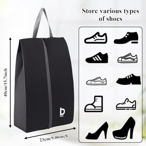 Shoe Bags, Waterproof Oxford Fabric, Zippered Shoe Storage Organiser with Handle, Golf Shoe Bag, Shoe Bags for Travel, Lightweight Dustproof Shoe Pouch for Trainers, Gym, Business Trip — view 2