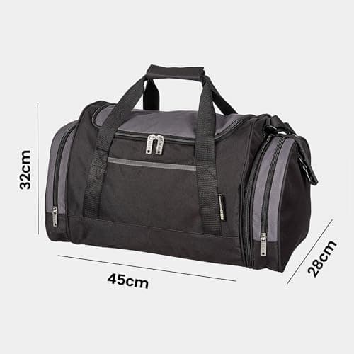 Mens & Womens Sports & Gym Travel Holdall Bag in Black — view 3