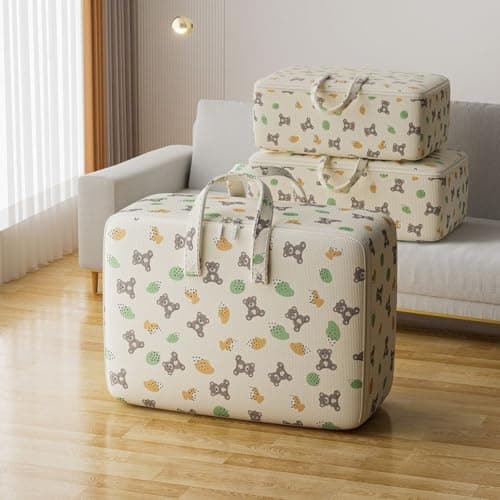 ZiStarlilife Big Capacity Storage Sack Moisture for proof for Winter Blankets Linens - Heavy Duty Zippered Travel Luggage Organiser White 20x10x10cm(Large Size) — view 2