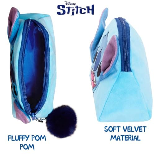 Stitch Make Up Bag for Women Girls Disney Pencil Case Double Sided Velvet Cosmetic Toiletries Bag Travel Accessory Gift — view 5