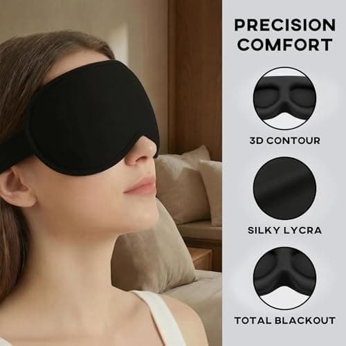3D Sleep Eye Mask for Women Men - Contoured Blindfold for Side Sleepers — view 6