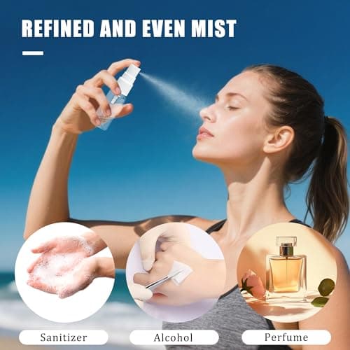 Siqian 20ml Spray Bottle, 2 PCS Travel Bottle Mini Small Bottles Transparent Fine Mist Sprayer Plastic Empty Refillable Atomiser with Flip Caps Holiday (SQ-TMPWP01-CR02-CX) — view 5
