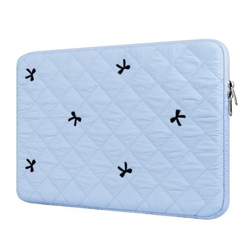BAAGOAZ 15-16 Inch Laptop Sleeve MacBook Case with Embroidered Bows, Blue