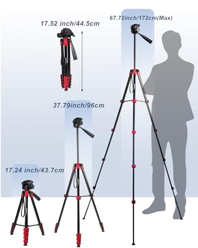 CAMBOFOTO Professional Tripod, Aluminum Alloy with Clamp and Carry Bag — view 5