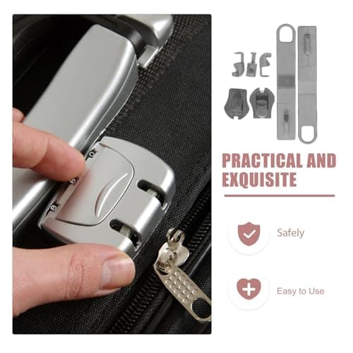 Zipper Repair Kit DIY Bag Making Zipper Supplies with 2 Sets Zinc Alloy Pulls for Suitcases Backpacks Prevents Accidental Opening — view 6