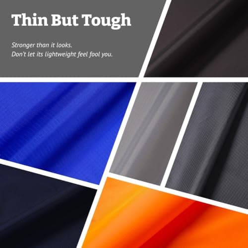 iGWHED Black Ripstop Fabric - Outdoor Polyester Fabric by the Metre - Water-Repellent, Lightweight for Sewing, Covers, Kites, Buntings, DIY Crafts & Outdoor Repair - 100x145cm — view 2