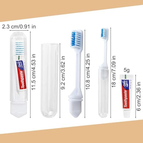 Travel Toothbrush, Toothbrush and Toothpaste Travel, Individually Packaged with Storage Box, Foldable Storage, is Suitable for Travelling, Camping, Business Trips (20-Pack) — view 6