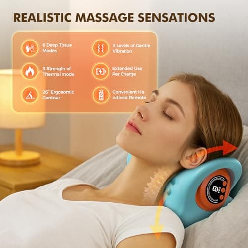 Neck Massager 2025 Portable Neck Traction Device, Cervical Stretcher with Heating & Vibration – Relieve Muscle Tension, 3-in-1neck Pillow Customizable Massage Modes with Wireless Remote Control — view 4