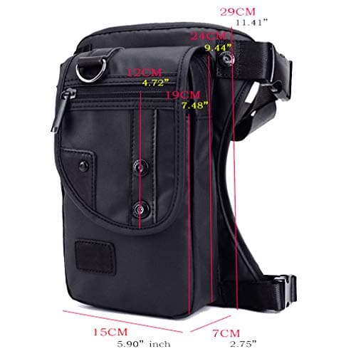 Oxford Outdoor Drop Leg Bag for Men Women Motorcycle Bike Multi-Purpose Thigh Waist Fanny Pack Mens Travel Riding Cycling Fishing Hunting Hiking Tactical Camping Black — view 5