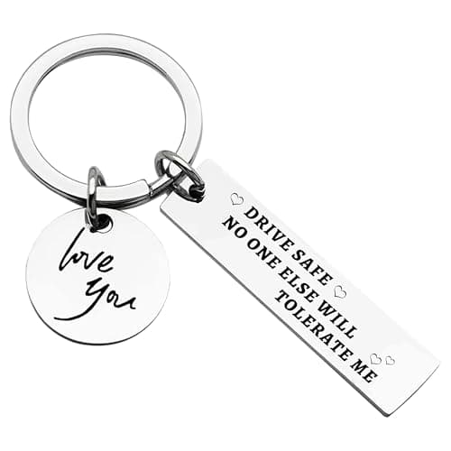 PaiTaiChan Drive Safe Keyring Personalised Keyrings Gifts with Box for Men Boyfriend Him Husband Partner Fiance Funny Christmas Valentines Birthday Presents Anniversary from Wife