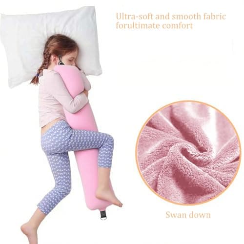 Stuffable Neck Pillow for Travel, 80 * 18.5cm Stuffable Travel Pillow with Adjustable Straps, Travel Pillow Stuffable with Clothes, Neck Pillow Stuffable for Extra Luggage Travel Essentials(Pink) — view 5