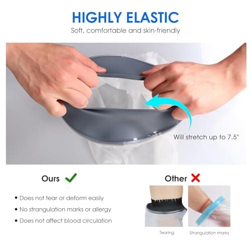 COMFYTHERA Large Waterproof Leg Cast Cover for Shower Foot Wound Protector Bath Adult Watertight Cast Bag Showering for Surgery Leg, Ankle, Foot Burns Reusable Keeps Wounds Dry (B-Short Leg) — view 4