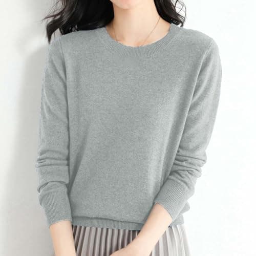 Women's Merino Wool Base Layer Crewneck Long Sleeve Tee for Hiking, Travel, and Outdoor Adventures, Moisture-Wicking and Odor-Resistant Pullover Top (Grey, XXL) — view 2