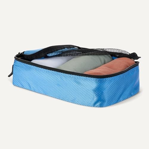 Amazon Essentials 4-Piece Packing Cubes Travel Accessories Set, Luggage Organiser with Double Zip, Mesh Top, Polyester, Small, Sky Blue (Previously Amazon Basics) — view 3