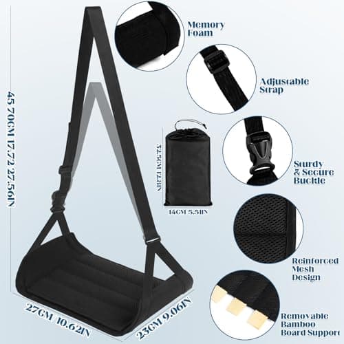 KATLKIU Foot Hammock for Flights, Airplane Travel Foot Rest, Bamboo Support — view 2