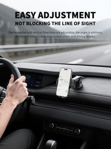 Car Phone Holder, Adjustable Car Phone Mount 360° Rotation Dashboard- — view 4