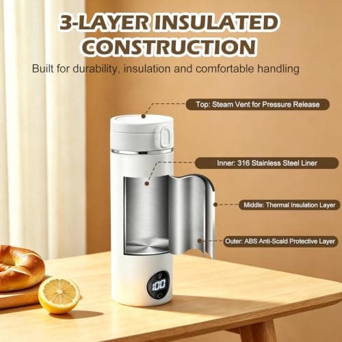 Portable Electric Travel Kettle 500ml, Smart Mini Kettle for Camping Office — view 4