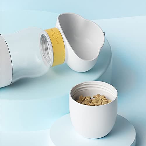 croselyu Pet Portable Water Dispenser Walk Your Dog Water Bottle Cat Out Water Cup Pet Feeder,1pce (350+200 ml,White) — view 6