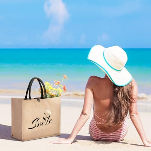WORPICE Beach Bag - Large Beach Bags for Women, Women Straw Beach Tote Bag Waterproof, Summer Handle Tote, for Beach Travel Holiday Swimming — view 3