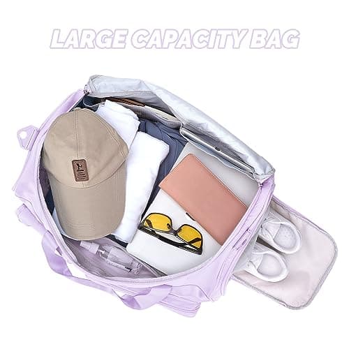 MAXTOP Travel Duffle Bag for Women Carry On Tote Weekender Overnight Bag Large Capacity Duffel Bag with Shoe Compartment,Gym Tote Bag with Dry and Wet Separation — view 3