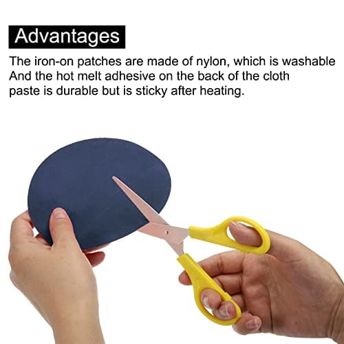 sourcing map Elbow Knee Iron-on Fabric Patches Repair Patches Oval Turquoise Blue for Clothing Repair Crafts Repair Kit Backpack Shoes Decoration Pack of 4 — view 4