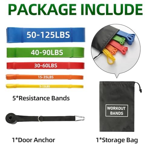 Resistance Bands for Working Out, 5 Levels Pull Up Assist Bands Set — view 5
