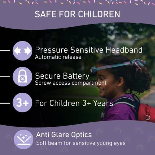 Ledlenser KIDLED4R Kids Rechargeable Head Torch, Lightweight - Purple — view 4