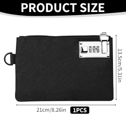Money Bags, Travel Safe Bag Waterproof Safe Storage Pouch Document Bag Lockable Security Wallet with 3 Digit Code for Credit Card Cash Travel Passports Holder — view 2