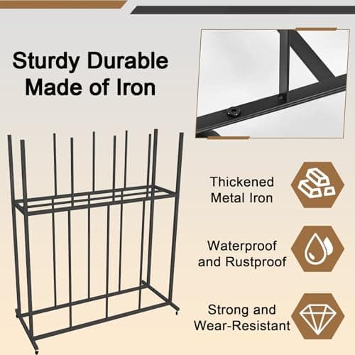 HDYZJQ Carton Storage Rack with Caster Wheels, Carbon Steel Organizer Stand/Utility Cart, for Cardboard/Panel/Packing Box, Portable Utility Cart(Hold 100-150 Pcs) — view 6