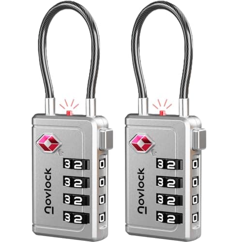 NovLock Suitcase Locks, TSA Approved Luggage Locks, 4-Digit Travel Padlocks