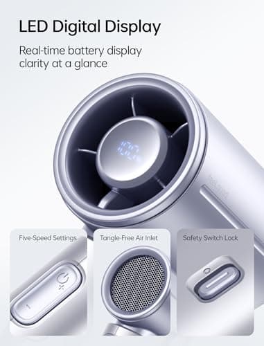 JISULIFE Handheld Fan Life9S - Sleek Chrome: Turbo Power, 22 Hours Cooling — view 5