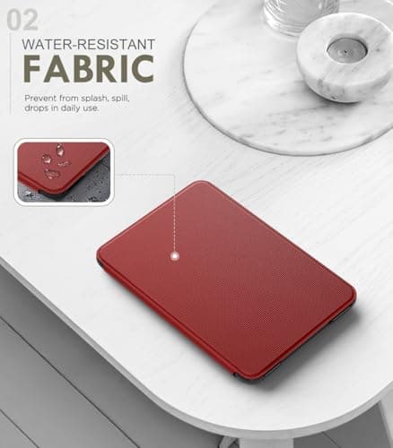 MoKo Case for 6" Amazon Kindle Basic 11th Gen 2024/2022, Red — view 3