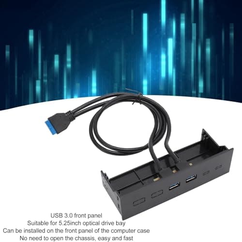 SALALIS 5.25 Inch Front Panel USB Hub, Dual Port 5Gbps — view 4
