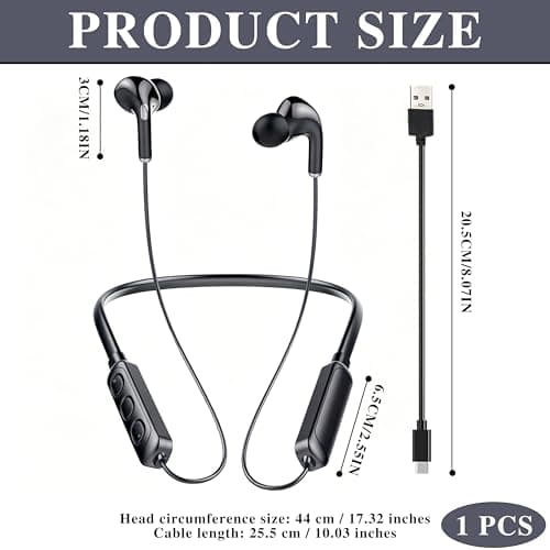 Ucfalfo Neckband Bluetooth Earphones, Neckband Earphone Wireless Bluetooth, Running Headphones IPX Waterproof Sweat Resistant Earbuds with Noise Cancelling, for Gym Cycling Home Office — view 2