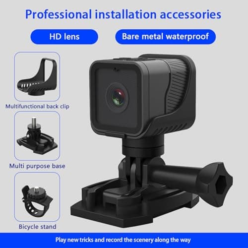 WiFi Action Camera, 1080P IP68 Waterproof Portable Sports Video Camera with Quick Release Bracket, Built in Microphone, HD Small Action Camera for Outdoor Cycling Home Security — view 4