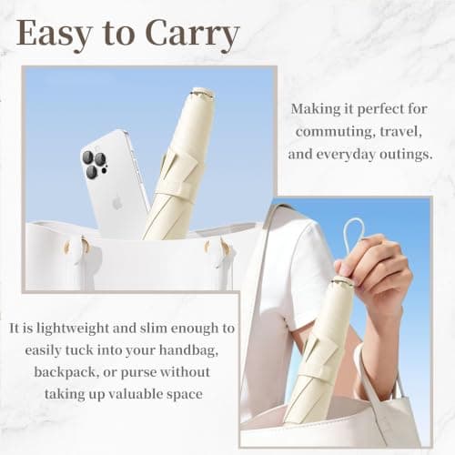 Mini Compact Travel Folding Carbon Umbrella With Micro Handle — view 5