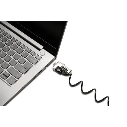 Kensington Slim NanoSaver Portable Combination Lock, Lockhead Security Protection with Self-Coiling Carbon Steel Cable, Pivoting Anti Theft Tether for Laptops & Devices (K60627WW) — view 5