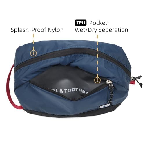 Travel Toiletry Bag 8L, Large Wash Bag with Waterproof TPU Wet/Dry Compartment — view 5