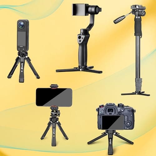 Zeadio Heavy Duty Mini Metal Tripod Stand - Universal Small Table Tripod for Camera, Gimbal, Action Cam, Camcorder, Microphone, LED Light, etc(40kg/88lb Load) — view 6