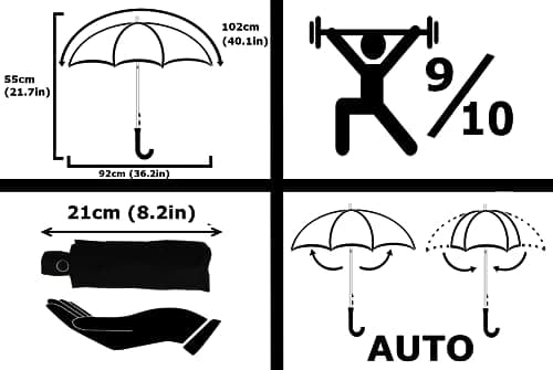 21cm Mini Pocket Small Compact Umbrella - Just 290g - 102cm Canopy Arc — view 2
