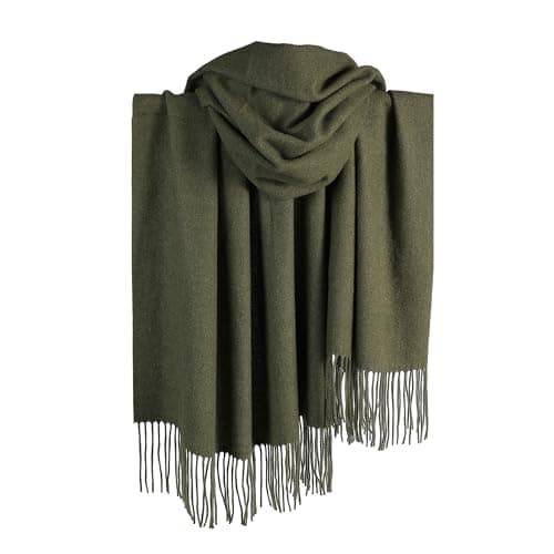 London Scarfs Cashmere Scarf Pashmina Shawls and Wraps for Women Warm Winter More Thicker Soft Scarves (Olive)