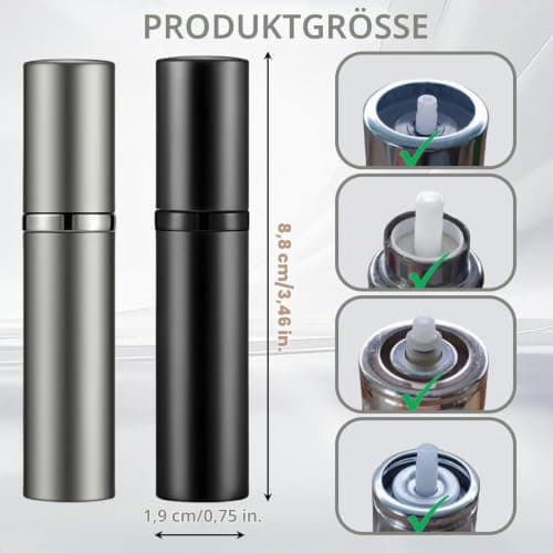 JAONLD 2 Pcs Perfume Atomiser 5ml Refillable Travel Portable Atomiser Spray — view 3