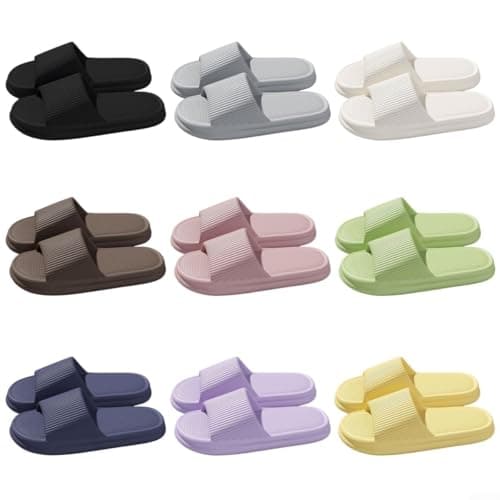 Rackumic EVA Non-slip Bathroom Slides for Couples with Fast Drying Sole Lightweight Comfort Shower Sandals for Home Spa Gym Pool Travel White Size 38-39(36-37 Black) — view 4
